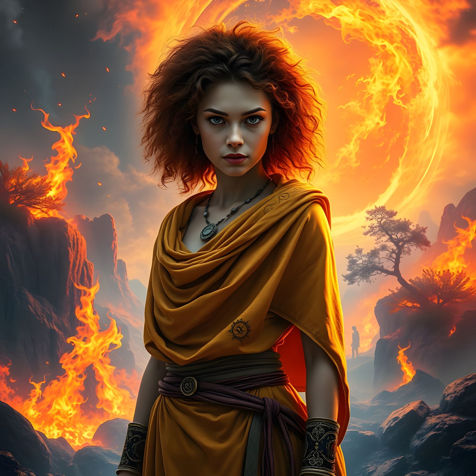 Fiery Leo Goddess Embodies Inner Flame in Vibrant Fantasy La...