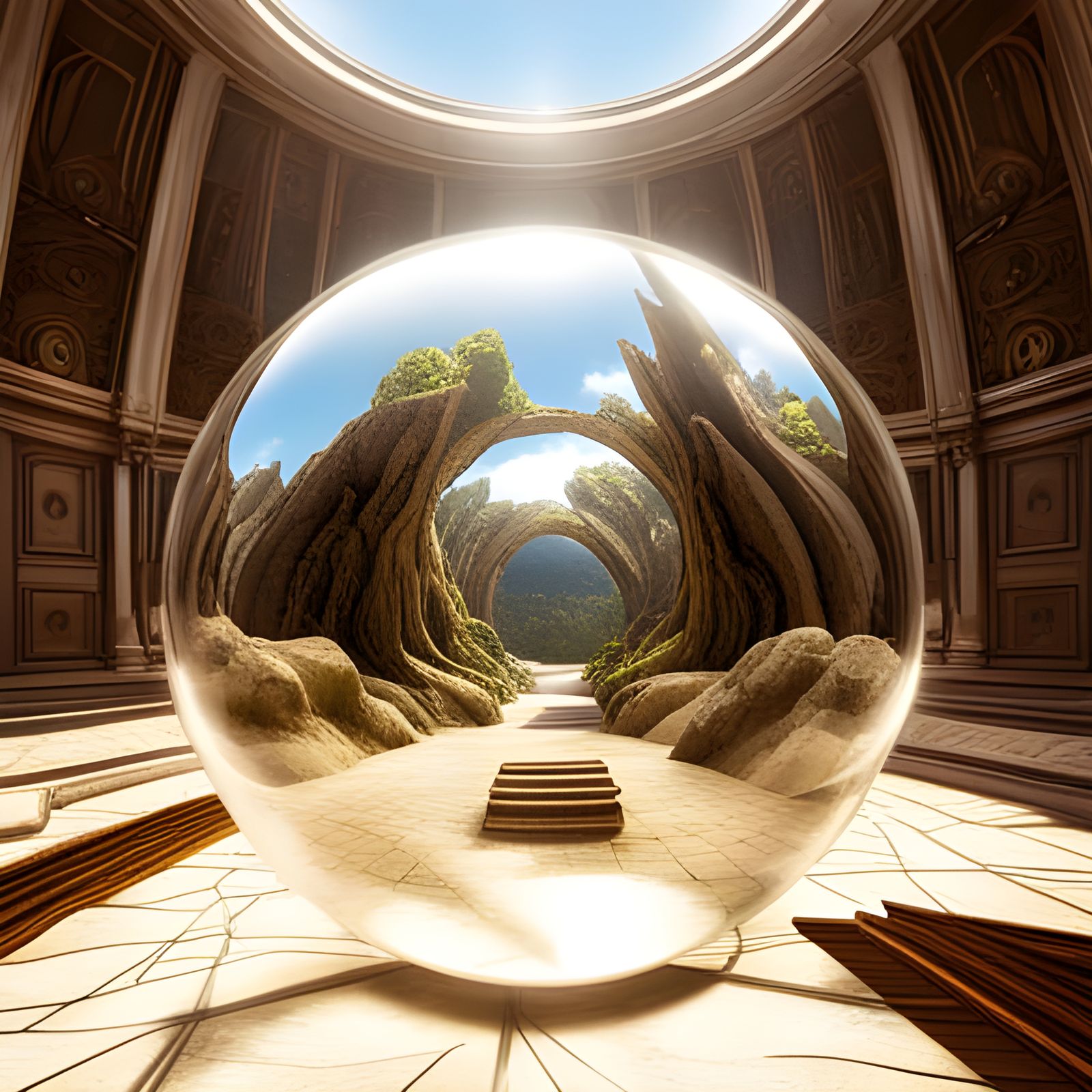 Magical View Inside a Huge Bubble: 3D Game Art