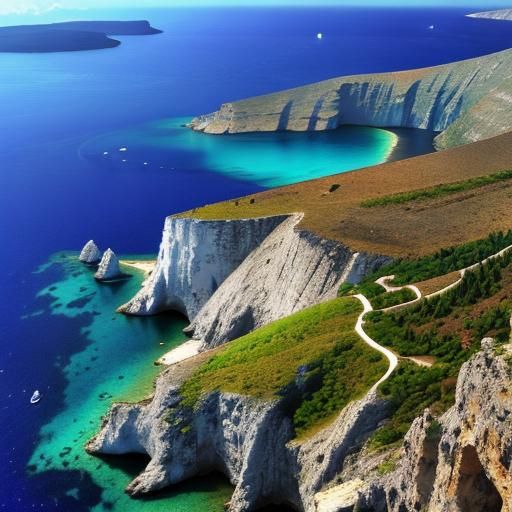 Idyllic Island in Greece: AI Generated Landscape