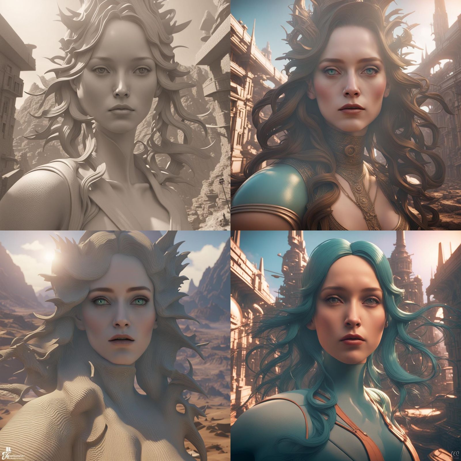 Retrofuturistic Landscape in 1900s Style, Unreal Engine