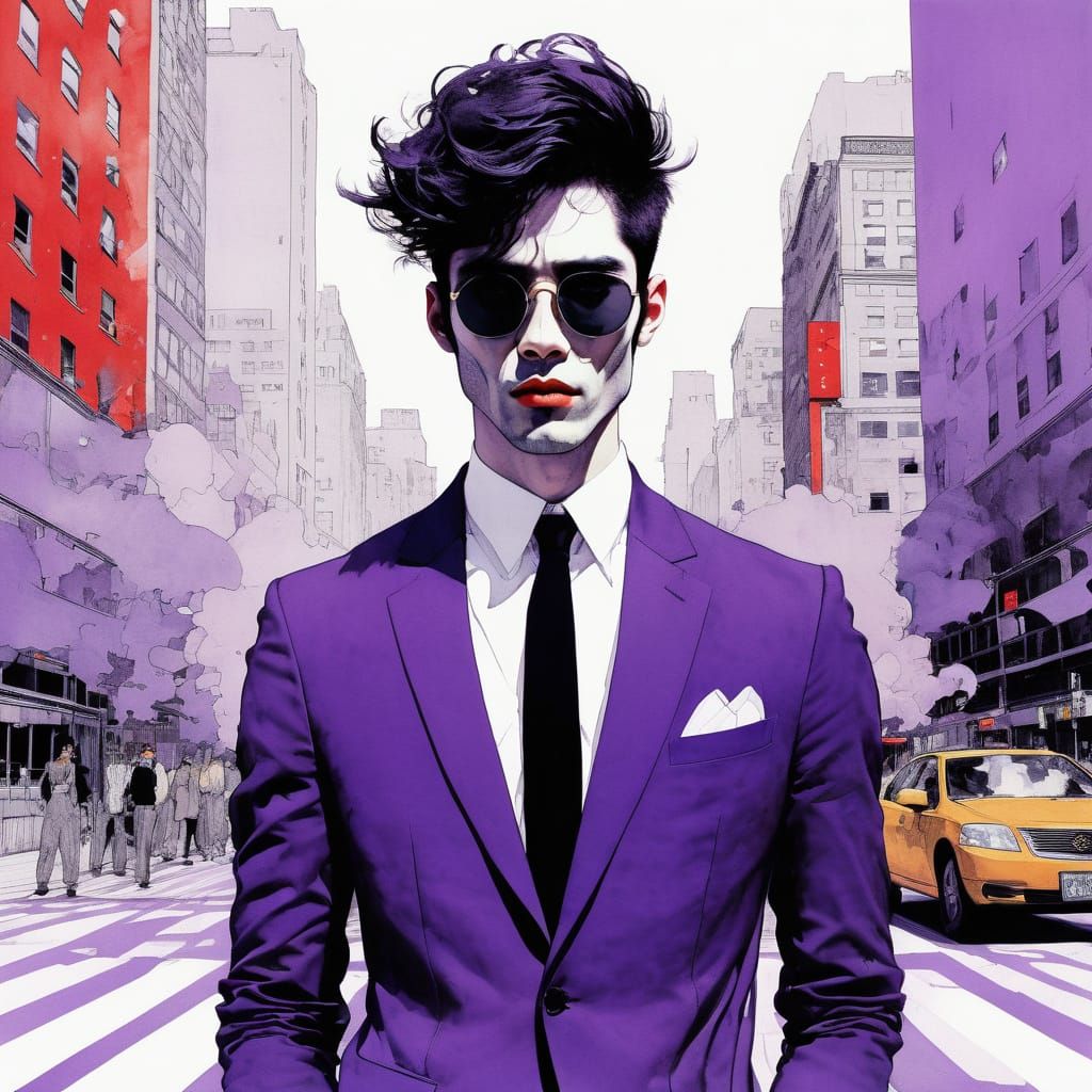 Modern Vampire GQ Model in New York, Art Nouveau Style