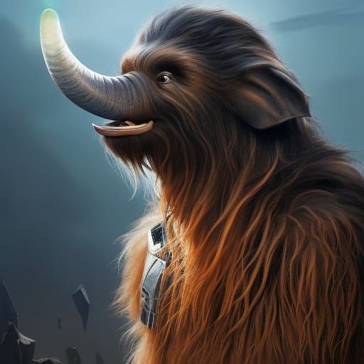Hyperdetailed Chewbacca Elephant Portrait
