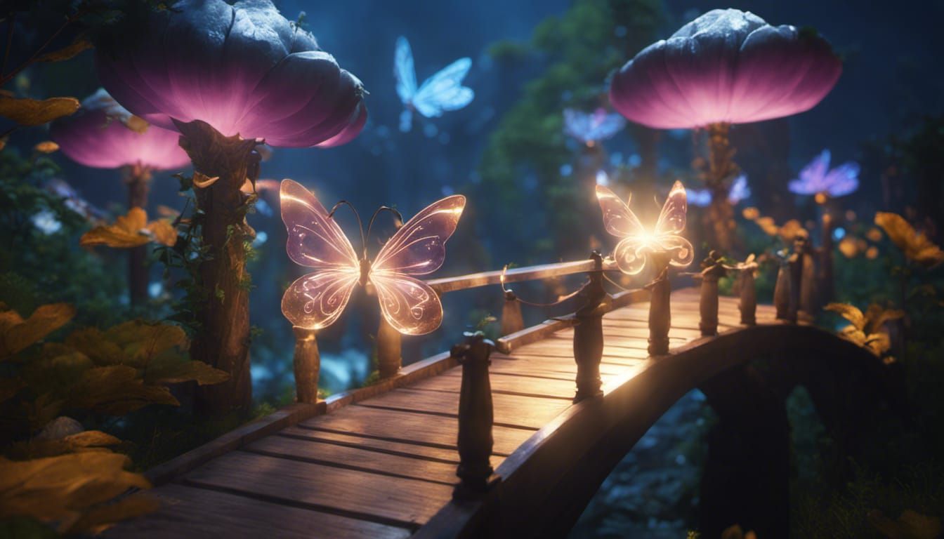 Glowing Fairy Wings in 3D Game Cinematic Style