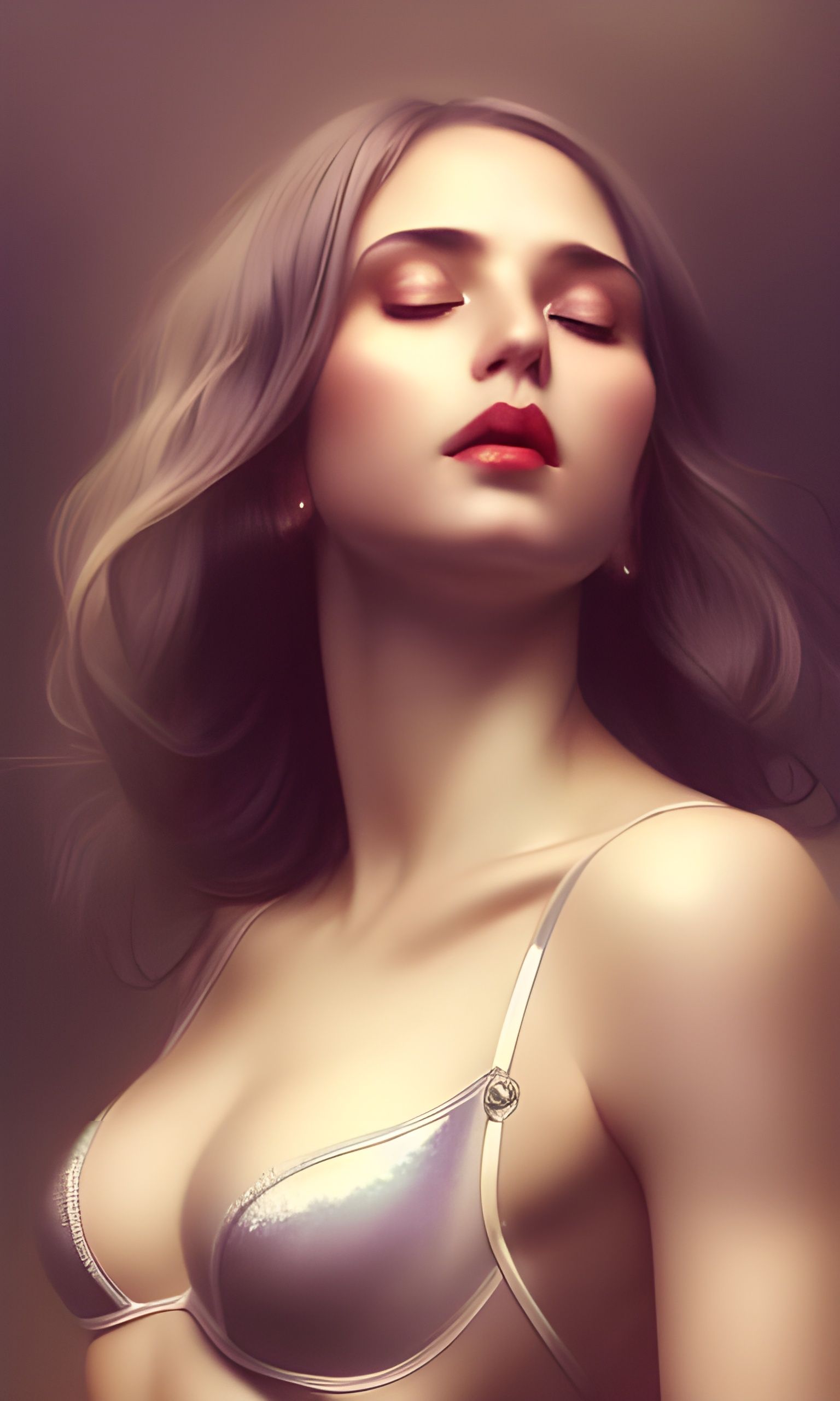Platinum Beauty with Wings, Detailed Portrait