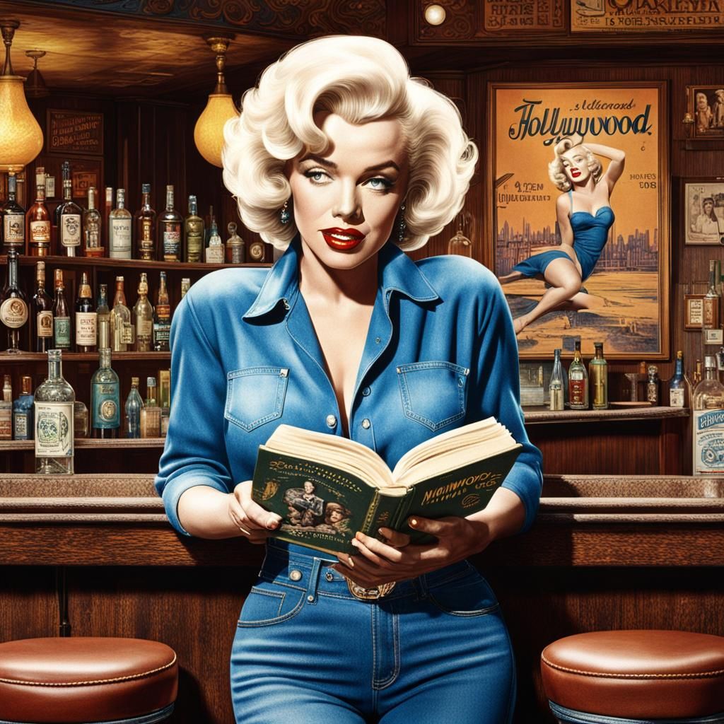 Marilyn Monroe in Hollywood Bar, Detailed 4K