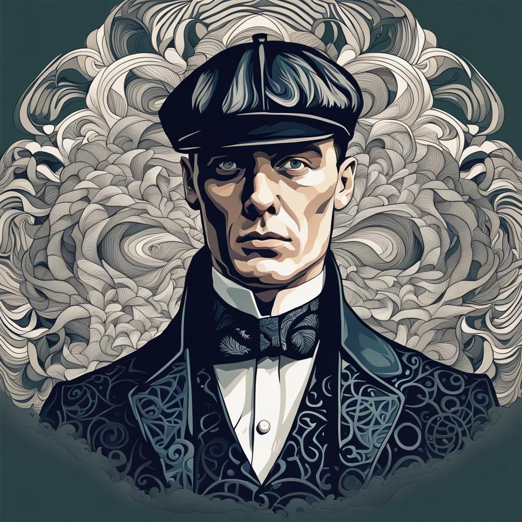 Abstract Vector Fractal of Tommy Shelby