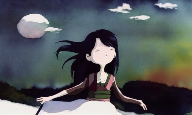 Telekinetic Girl's Toy Flight, Ghibli-Burton Watercolor