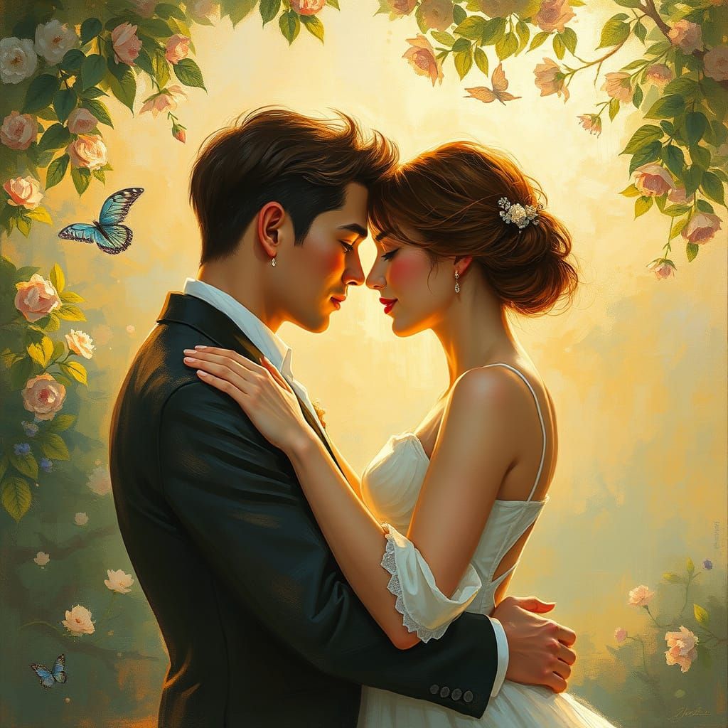 Tender Couple in Golden Light