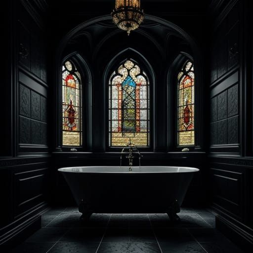 Gothic Style Modern Bathroom Interior Design