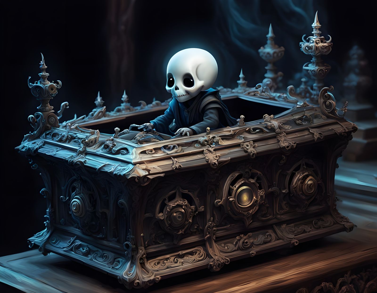 Gothicpunk Ghost Boy Awakens from Coffin in Hypermaximalist ...