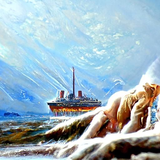 Titanic in Oil Painting Style