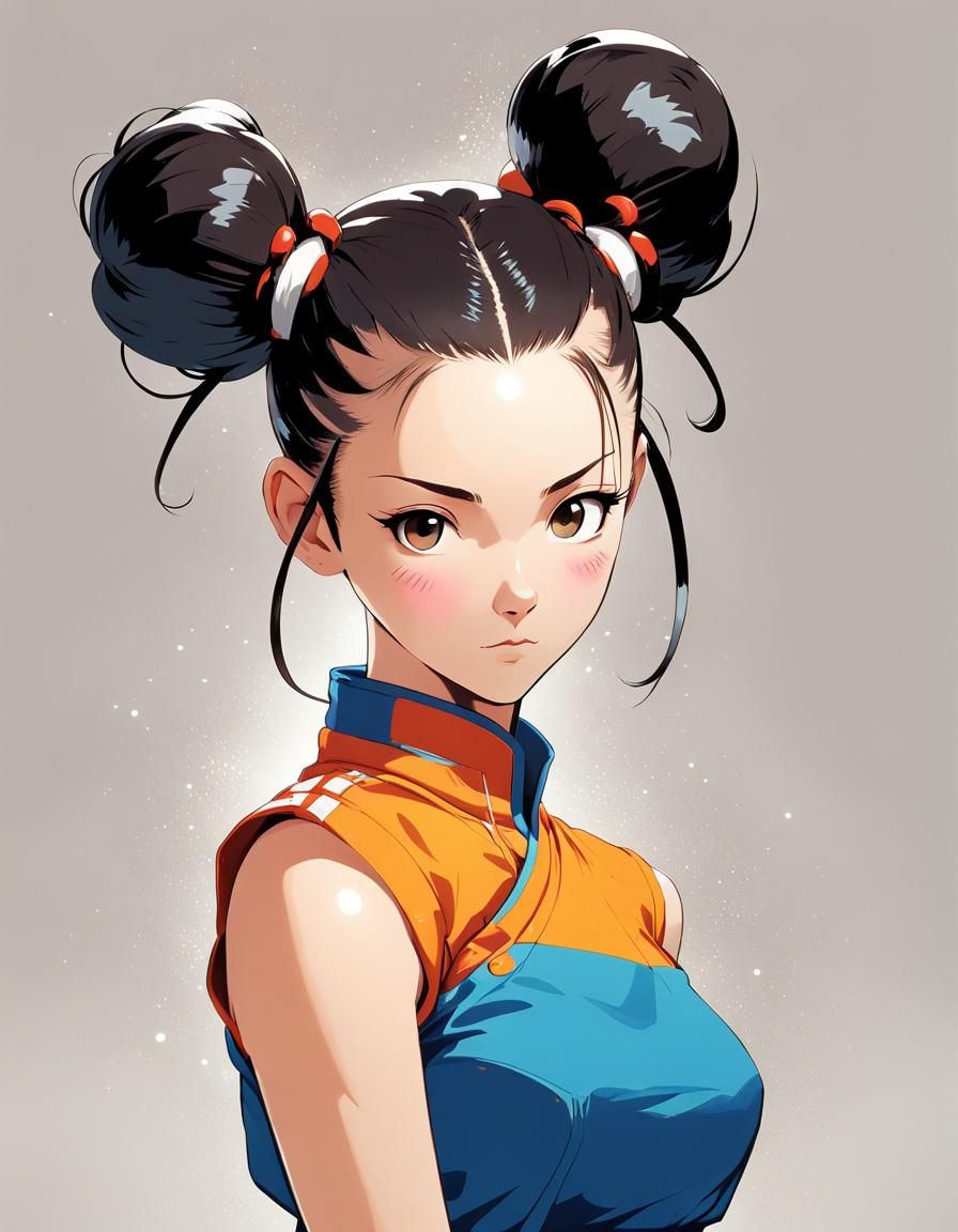 Chun Li Portrait in Anime Style