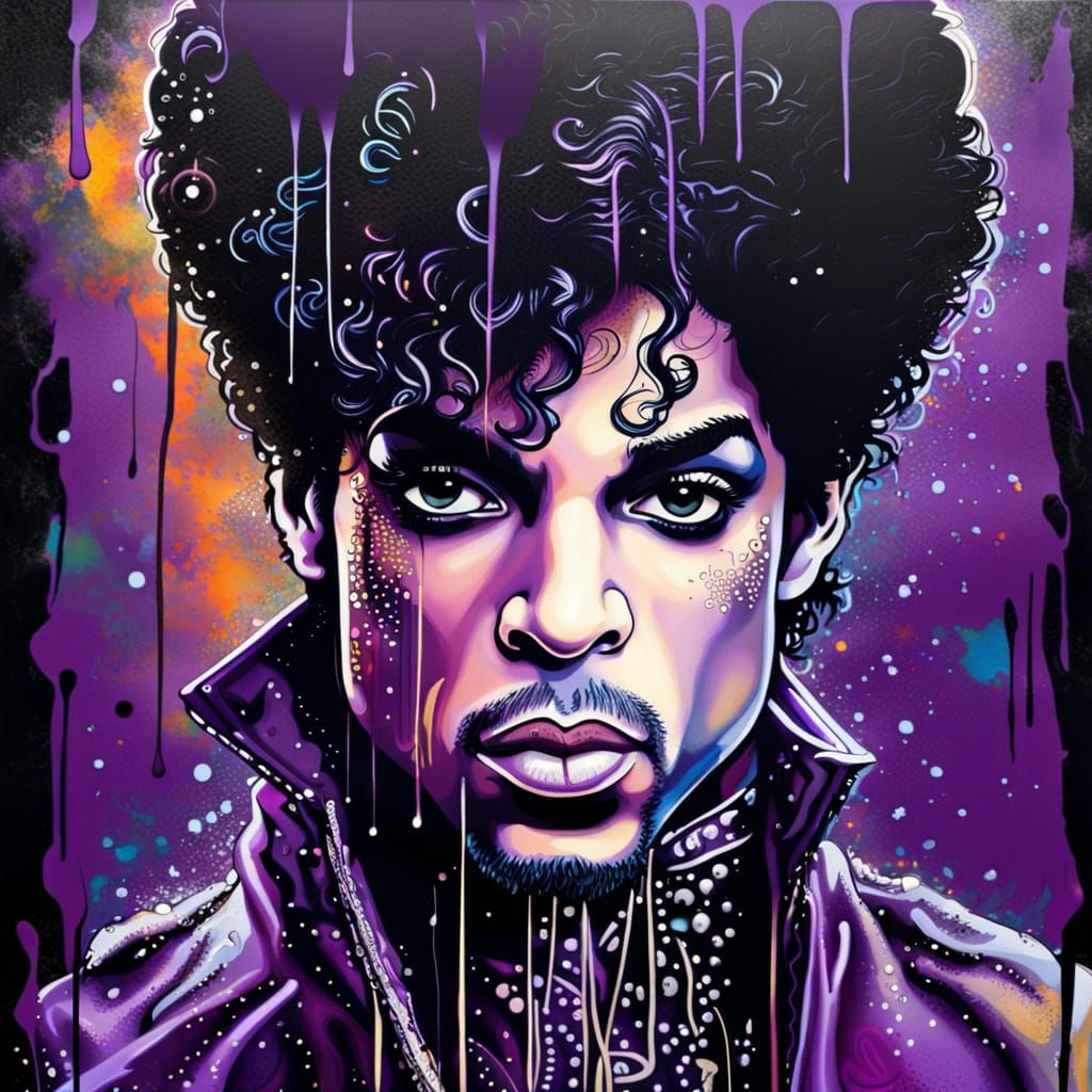 Prince Portrait in Graffiti Art Style