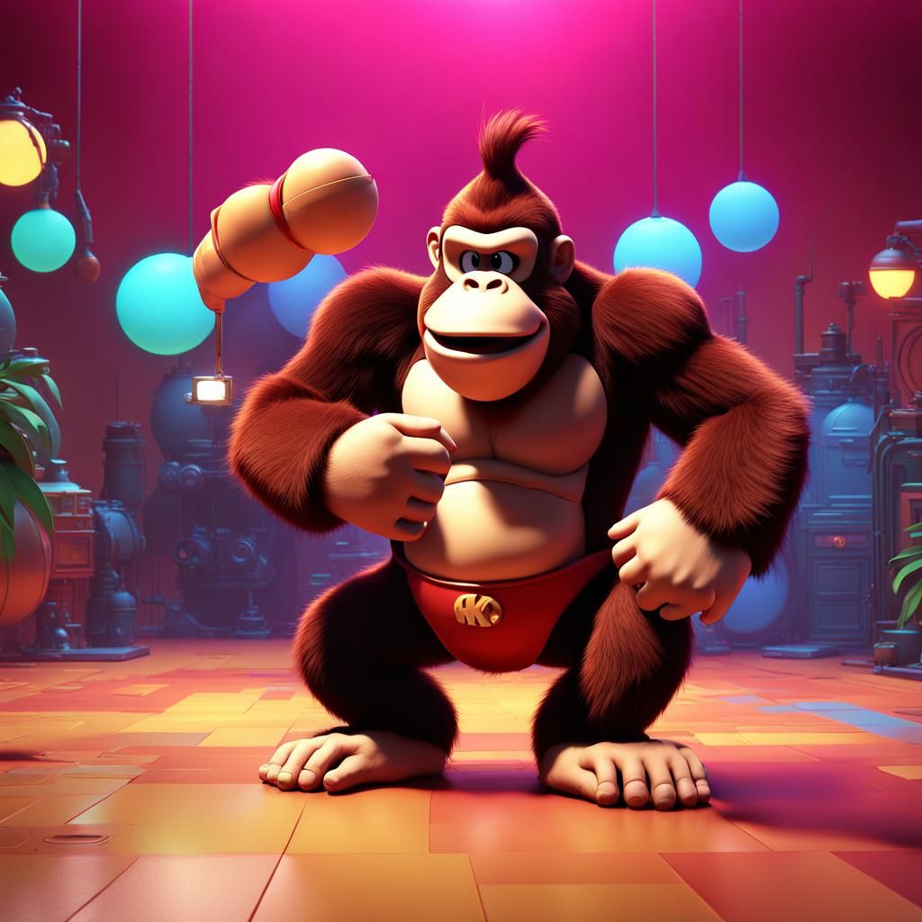 Donkey Kong Reimagined: 3D Art in Pixar Style
