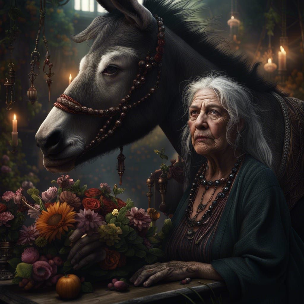 Cinematic Digital Painting of an Old Witch