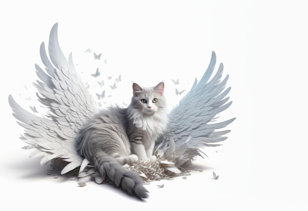 Cat in Wings: Whimsical Fantasy Art
