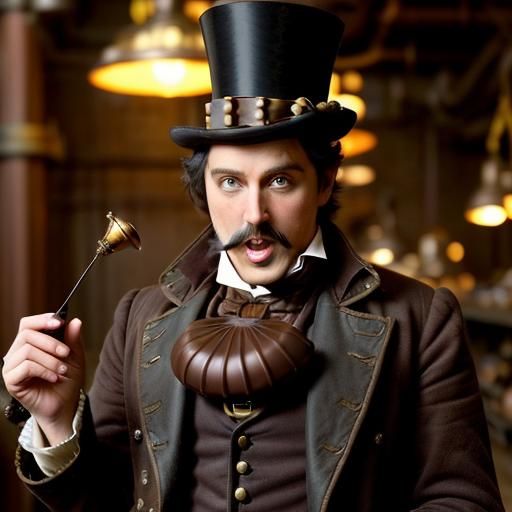 Willy Wonka in Steampunk Victorian Setting