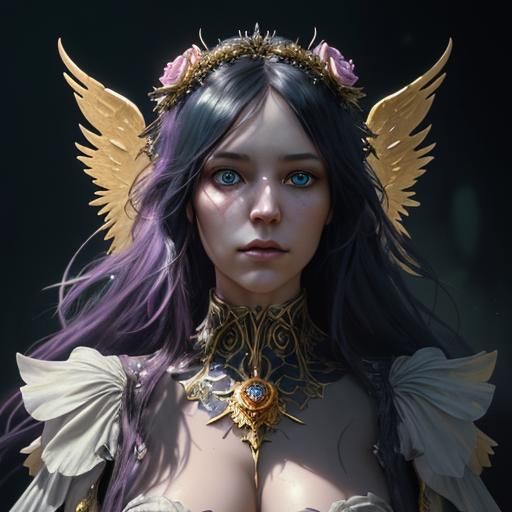 Gothic Fairy Queen in Golden Sunlight