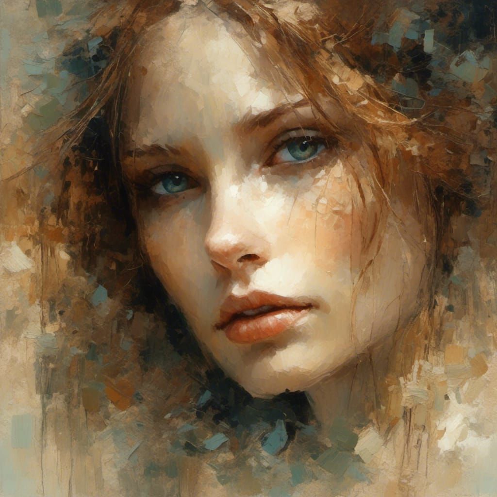 Serene Woman Portrait in Narrative Realism Style