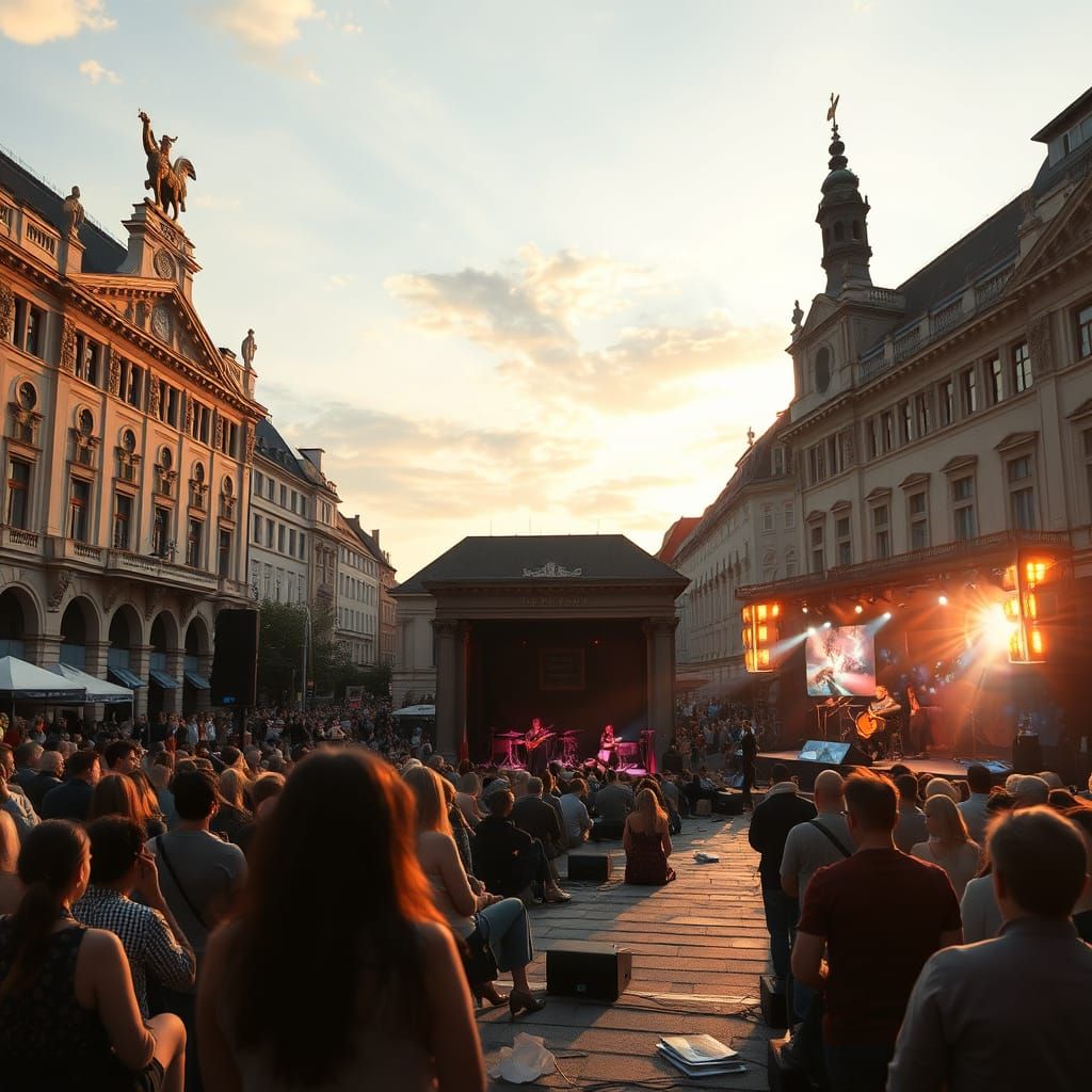 Golden Hour Concert at Munich's Königsplatz
