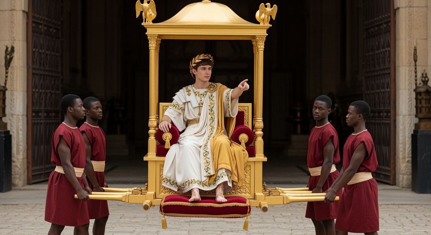 Young Emperor on Imperial Throne