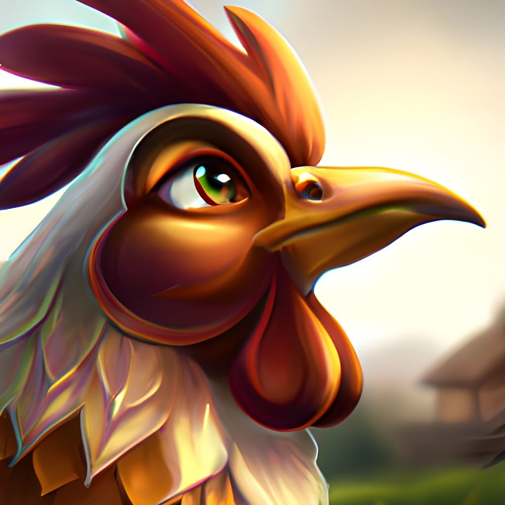Disney Style Chicken Portrait in 8K Resolution