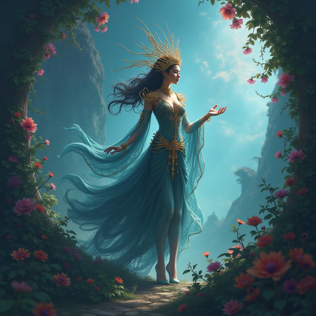 Fantastical Person in Mystical Realm: Digital Matte Painting