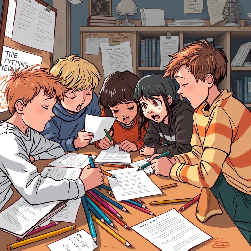 Children Songwriting Session in Expressive Art Style