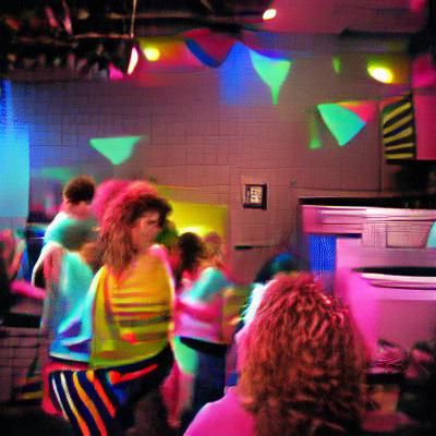 Vibrant Abstract 80s Dance Party Colors