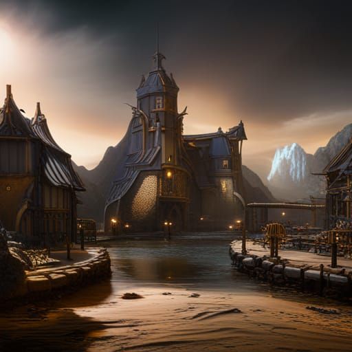 Fantastical Time Machine in Detailed Matte Painting