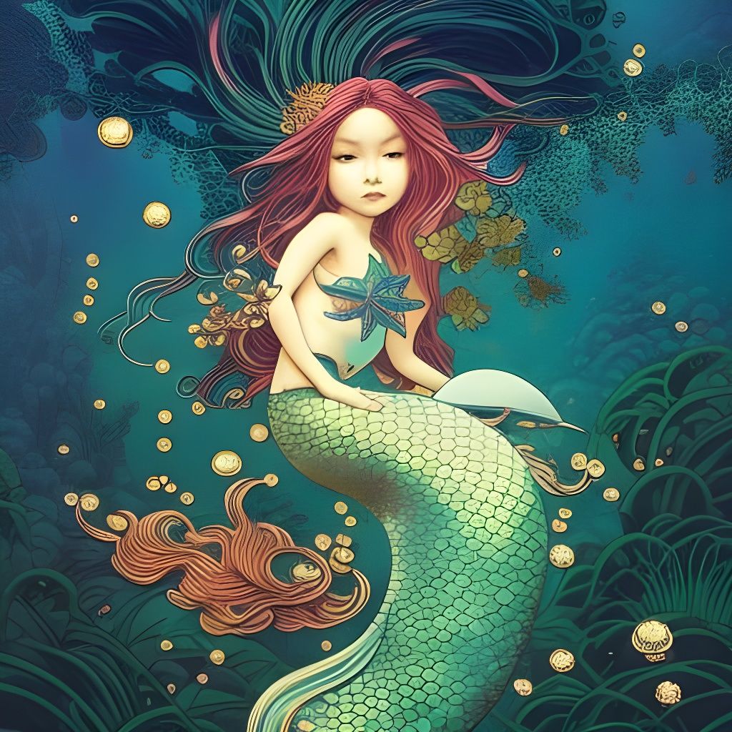 Eerie Mermaid in Dark Fantasy Style