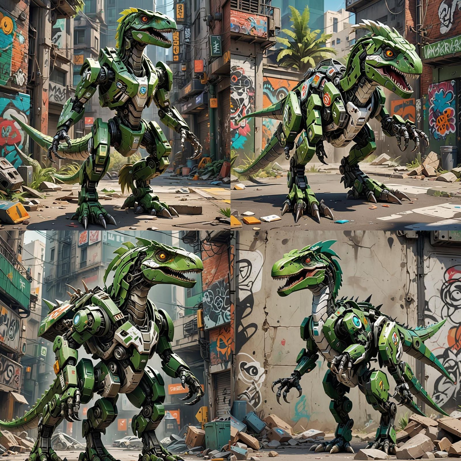 Biopunk Robot Velociraptor Toy Concept Art