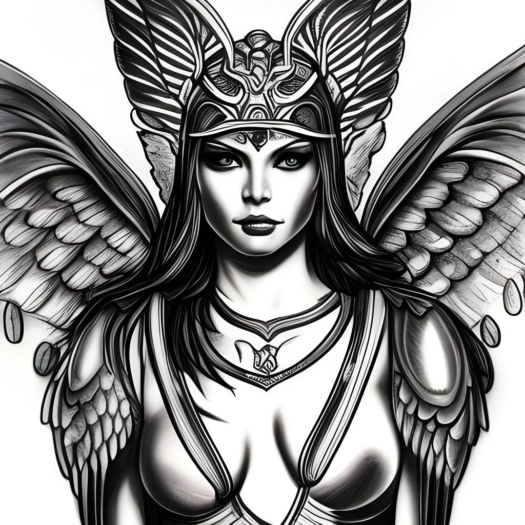 Valkyrie Angel Tattoo Sketch: Norse Warrior Design