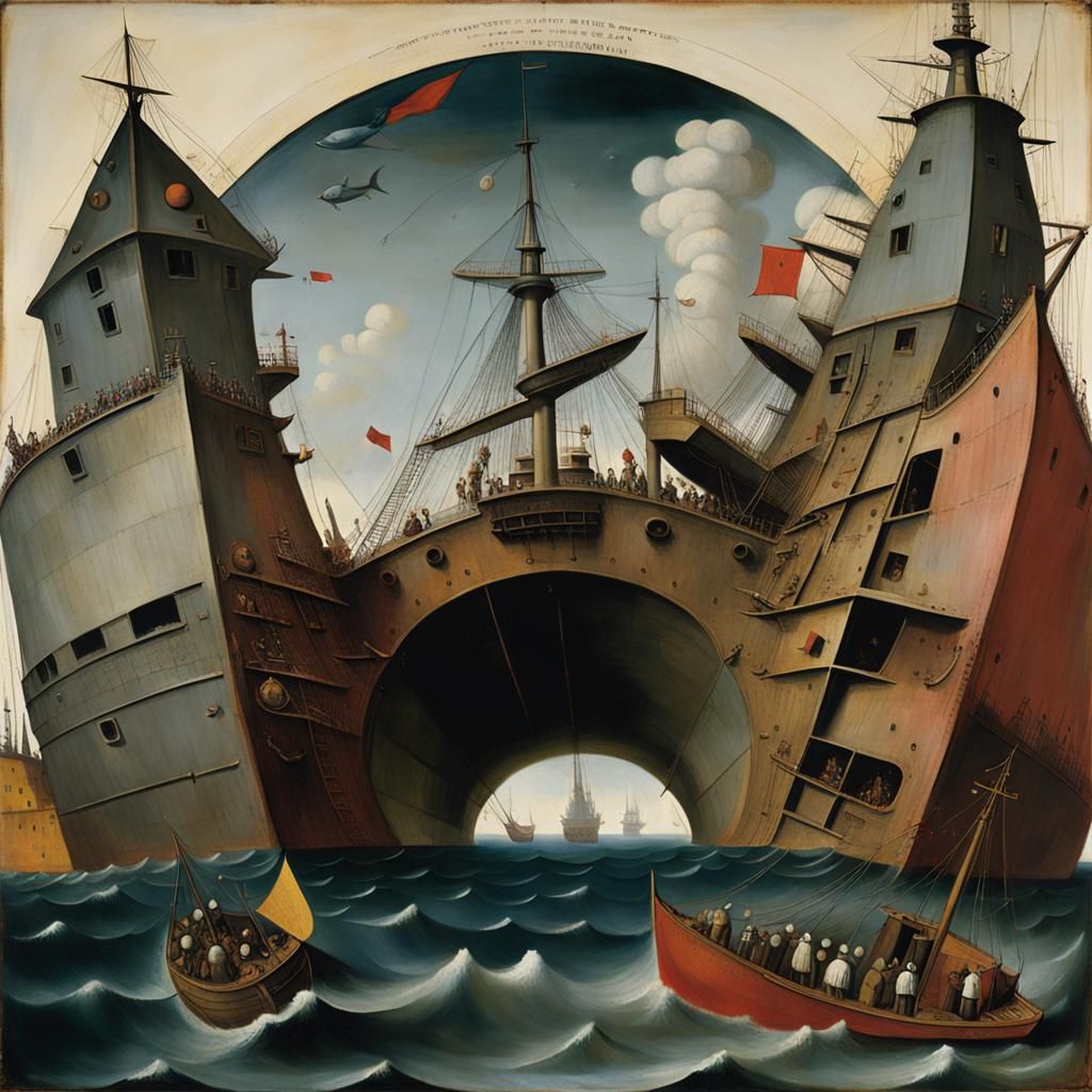 Nuclear Ship Sinking: Bosch and Rothko Inspired