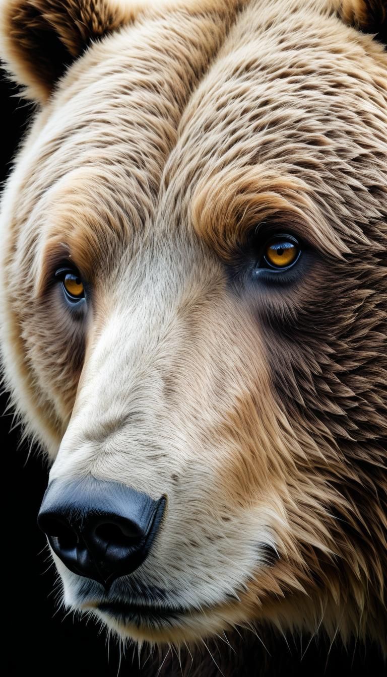 Giant Bear's Crystal Eyes in Pastel Nursery Art