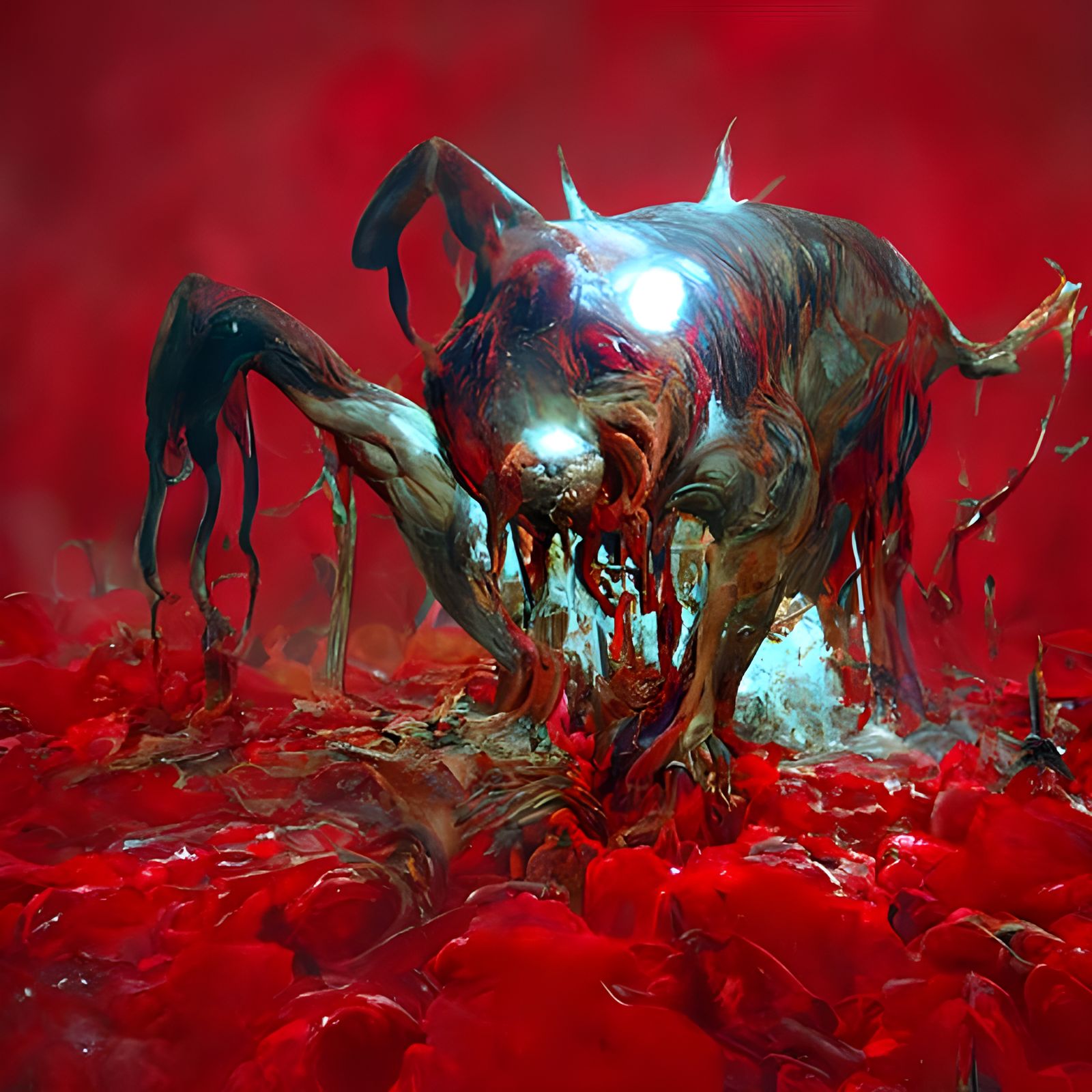 Hellish Mutant Dog in a Detailed Digital Painting