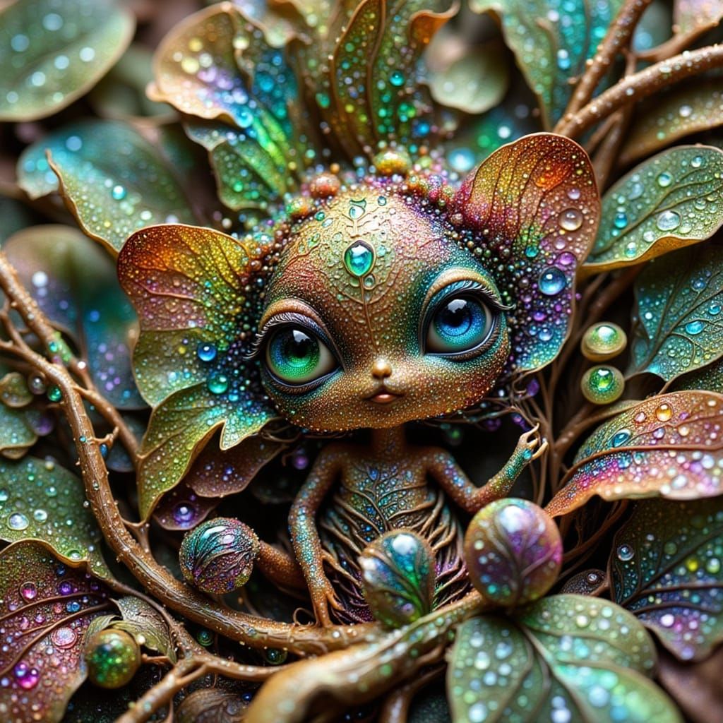 Intricate 3D Clay Beastling with Ancient Patina