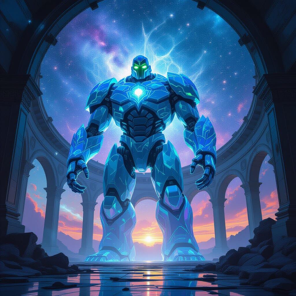 Crystalline Golem Guarding Mystical Observatory