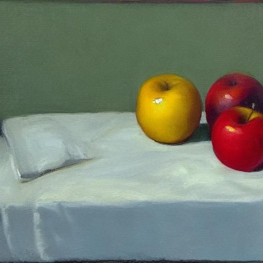 Red Apple Still Life in Australian Tonalism Style