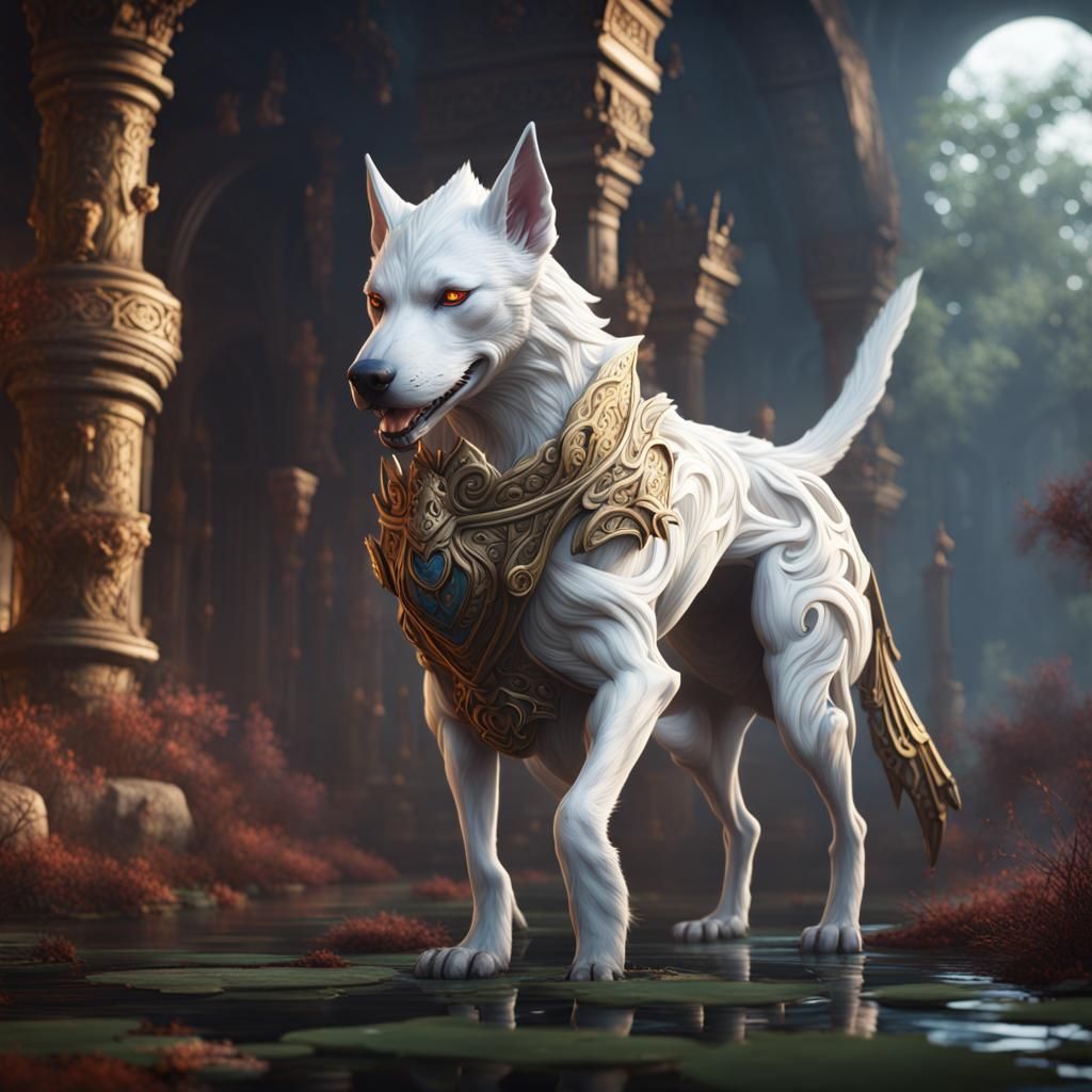 White Lotus Hellhound Fantasy Concept Art