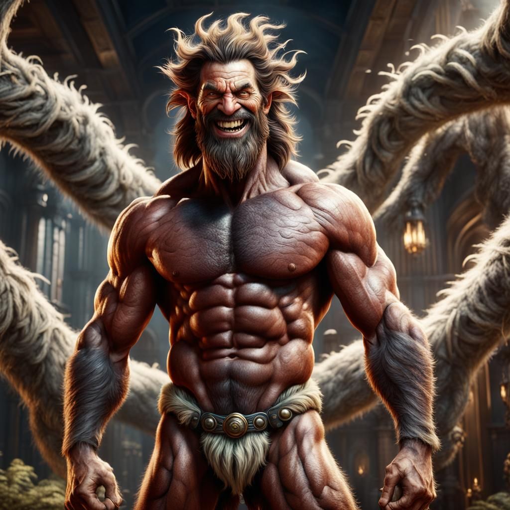 Hairy Fallen Angel with Kind Smile