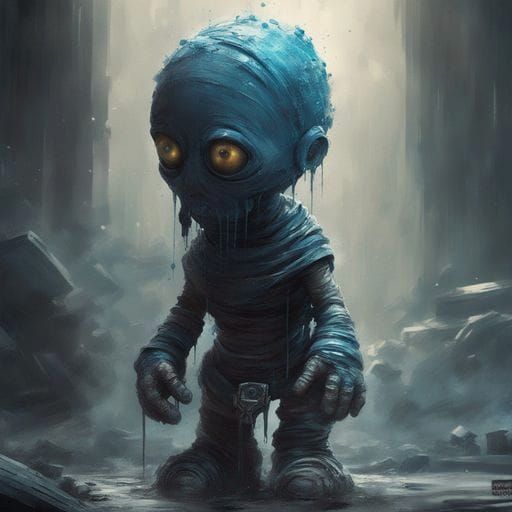 Sad Mummy Sci-Fi Splash Art