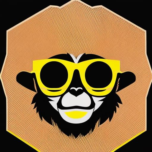 Monkey with Sunglasses in Pop Art Style