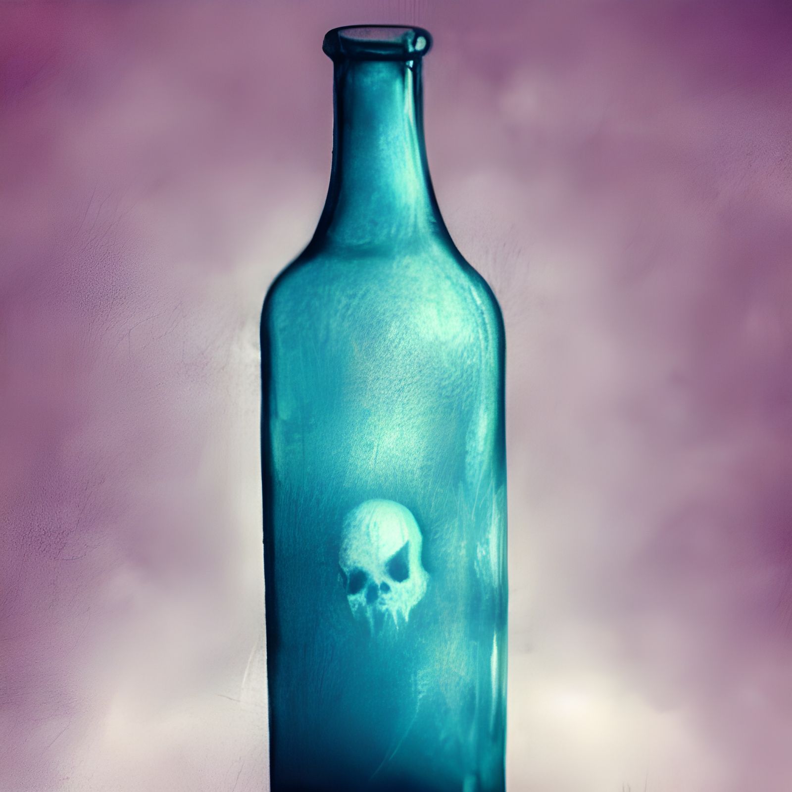 Ghost Trapped Inside a Glass Bottle