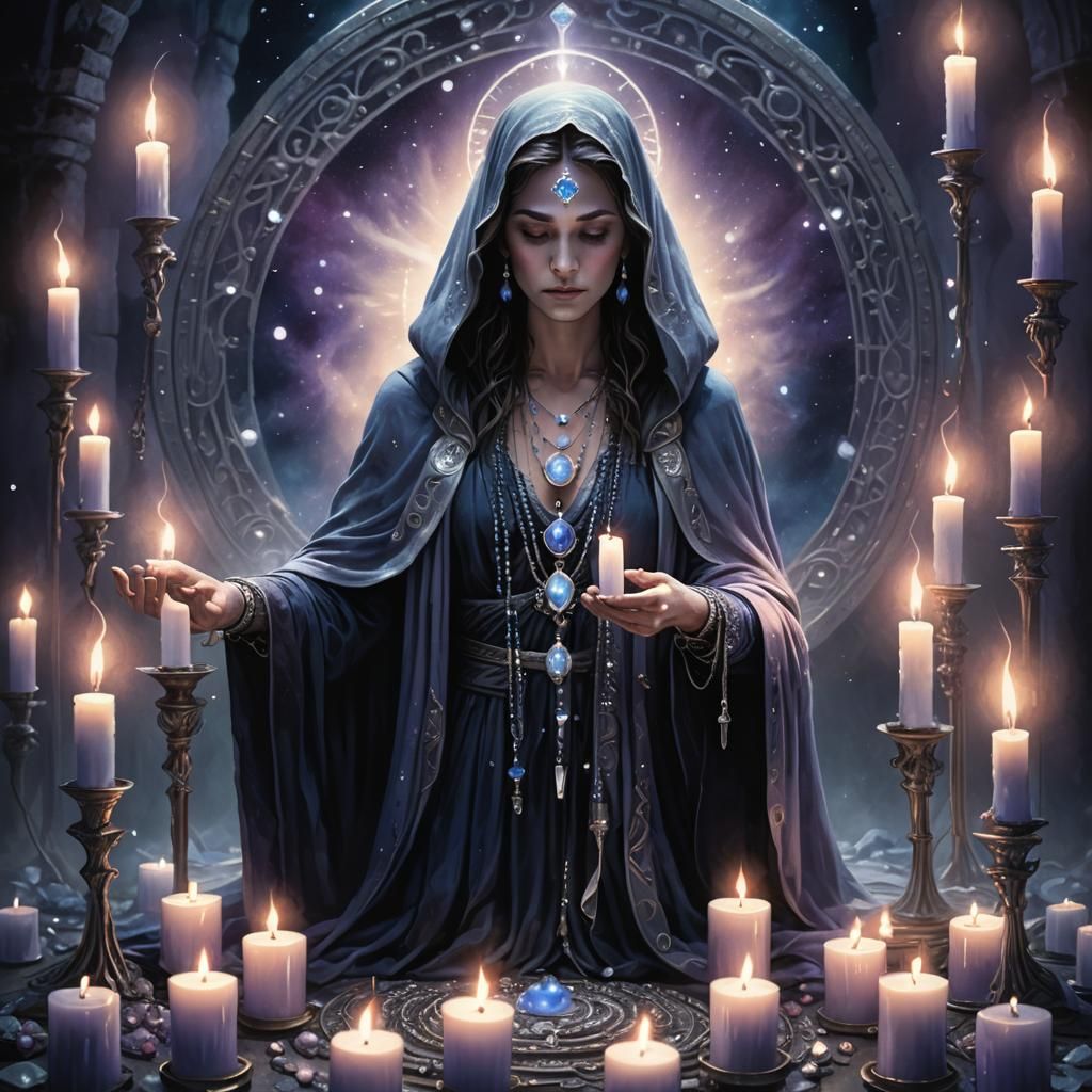 Mystical Moonlit Ritual: Dark Fantasy Concept Art