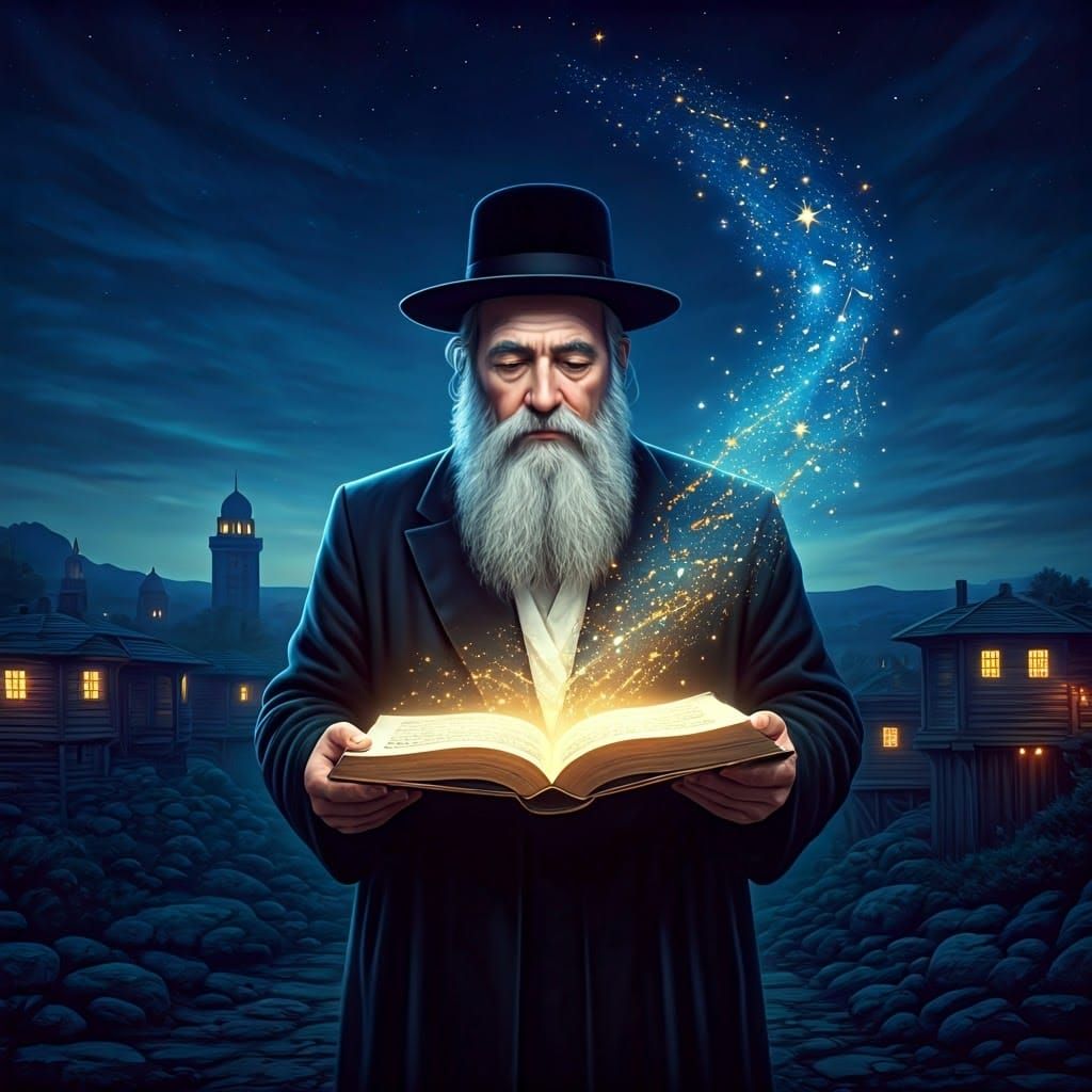 Mystical Rabbi Illuminated by Heavenly Torah