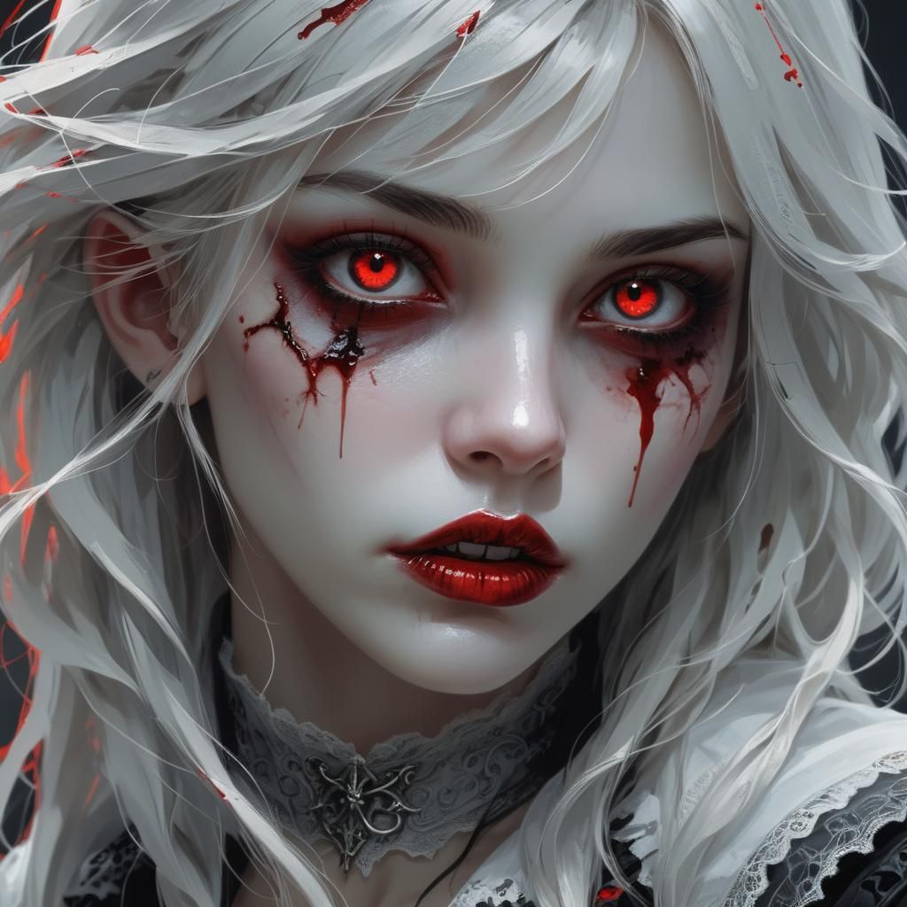 Gothic Vampire Goddess in Dark, Moody Splendor