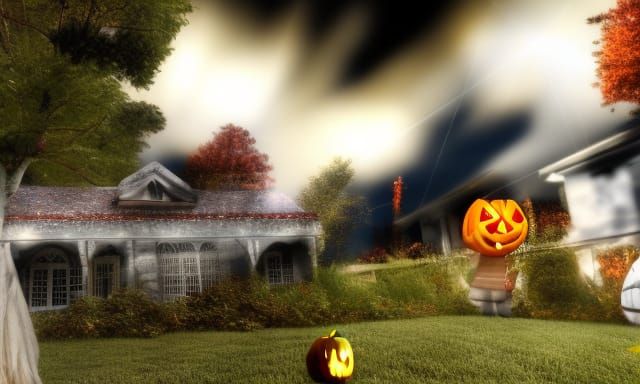 Surreal Halloween Night in Hyperrealistic HDR