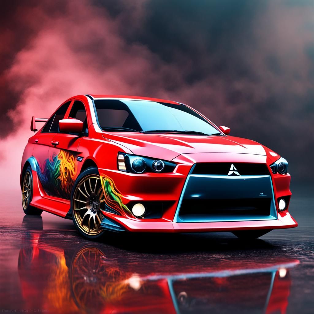 Hyperrealistic Mitsubishi Lancer Devil Car Concept