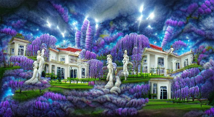 Wisteria Mansion: Neoclassical Architecture in Cosmic Style